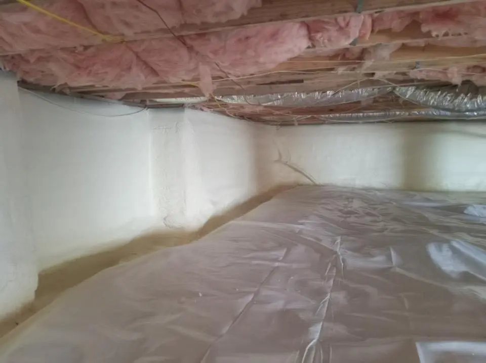 Crawl space encapsulation with closed-cell spray foam for Attic Insulation in Prospect Park